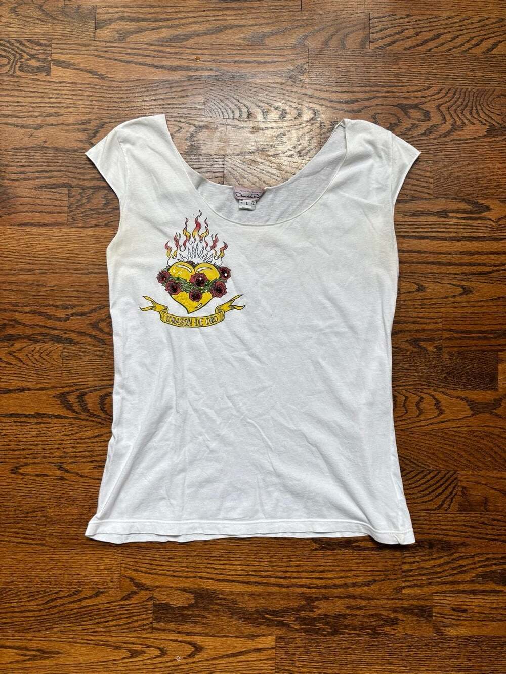Moises de la Renta for Oscar de la Renta Corazon de Oro graphic tank top